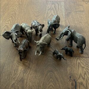 Schleich Elephant family Figure Figurine Toy African Safari Animals set of 9